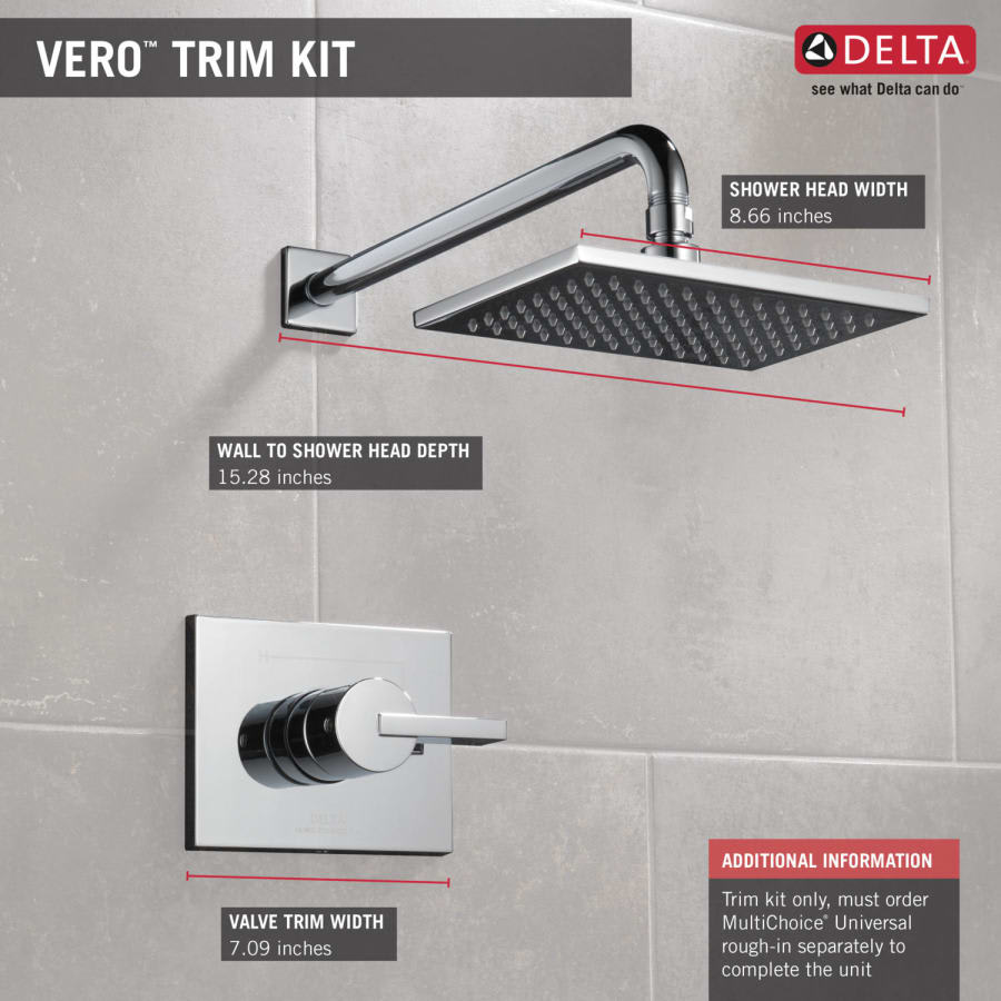 Vero Monitor 14 Series Single Function Pressure Balanced Shower Only - Less Rough-In Valve