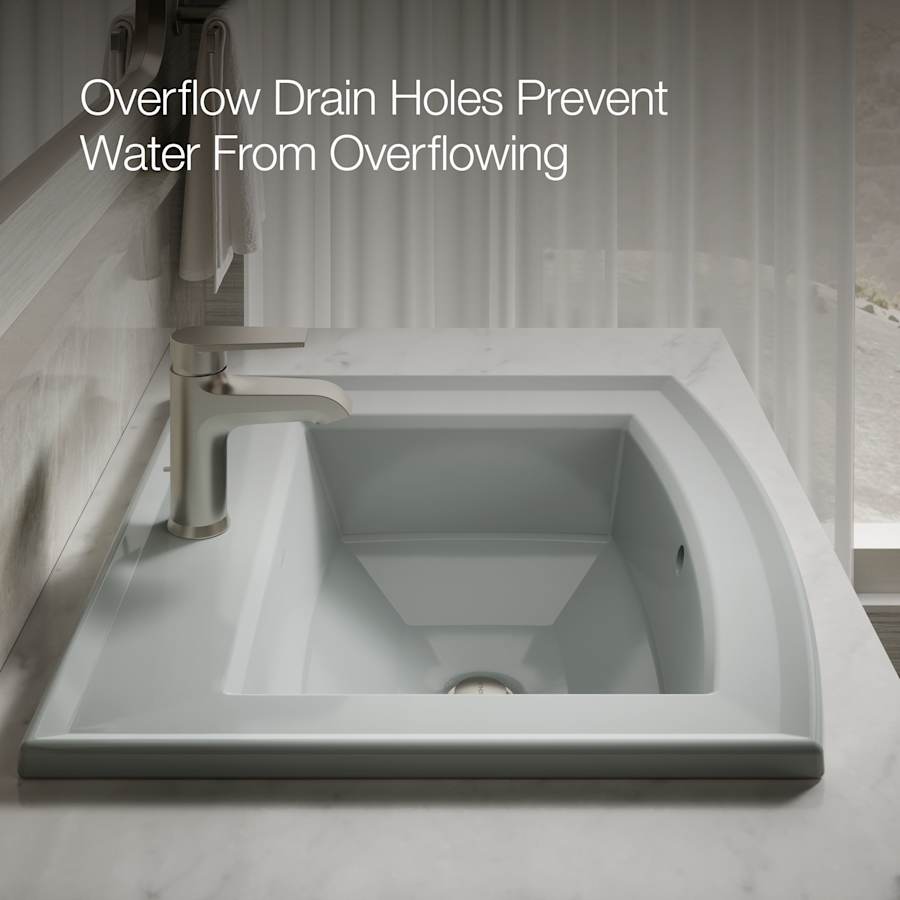 Archer 22-5/8" Drop In Bathroom Sink with 1 Hole Drilled and Overflow