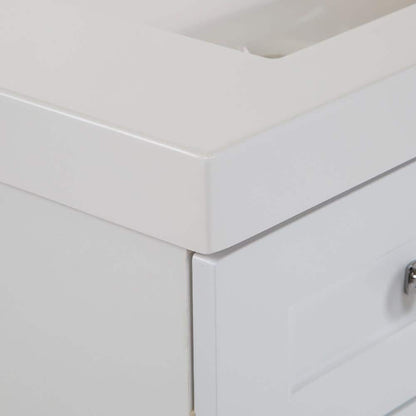 31 in. W x 19 in. D x 34 in. H Single Sink Freestanding Bath Vanity in White with White Cultured Marble Top