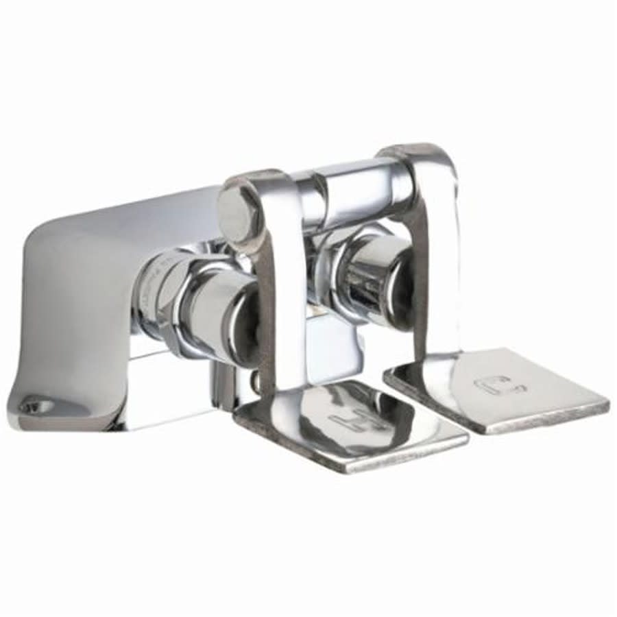 Hot and Cold Water Pedal Box With Short Pedals, 1/2 x 3/8 in, FNPT, 20 to 125 psi, Polished Chrome