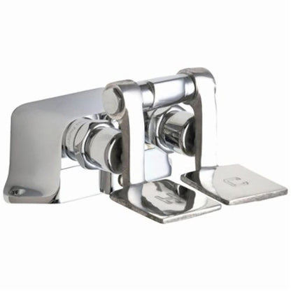 Hot and Cold Water Pedal Box With Short Pedals, 1/2 x 3/8 in, FNPT, 20 to 125 psi, Polished Chrome