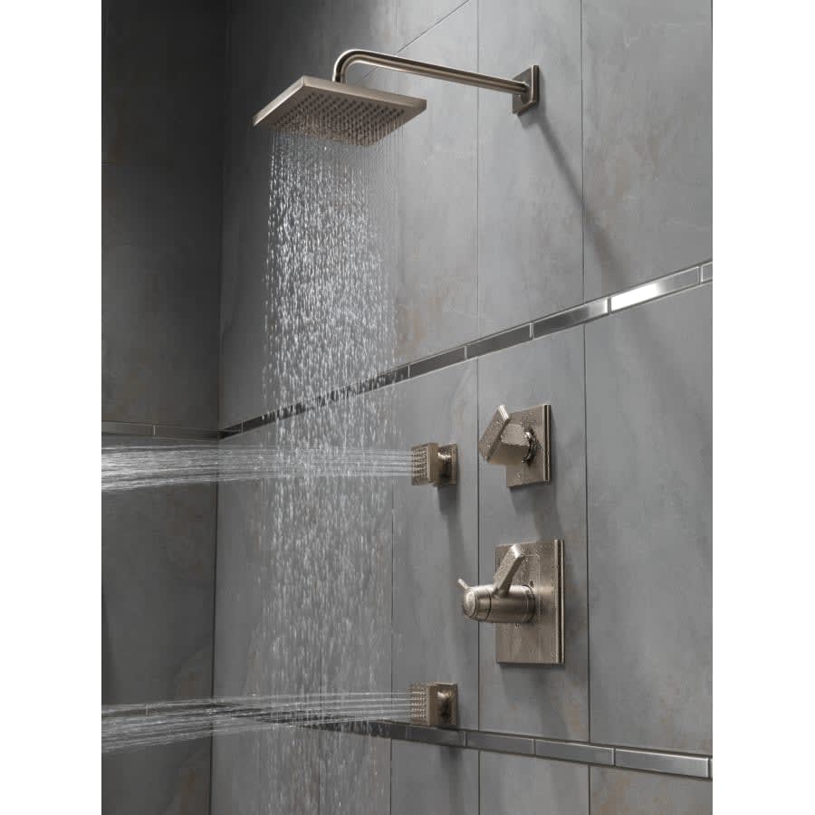 2.5 GPM 8" Wide Rain Shower Head with Shower Arm, Flange and Touch-CleanÂ® Technology - Limited Lifetime Warranty