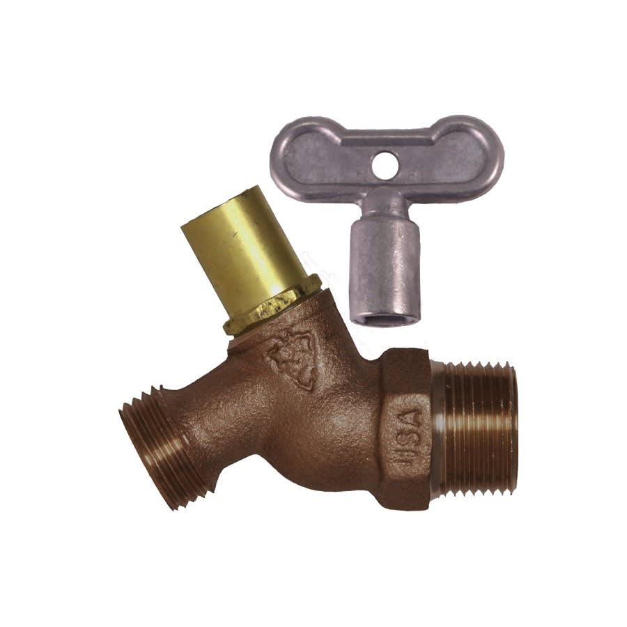 Loose Key Hose Bibb, 3/4 in Inlet, MNPT, Rough Bronze