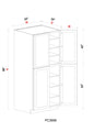 Pantry Cabinet - 36"W x 96"H x 24"D - 2D