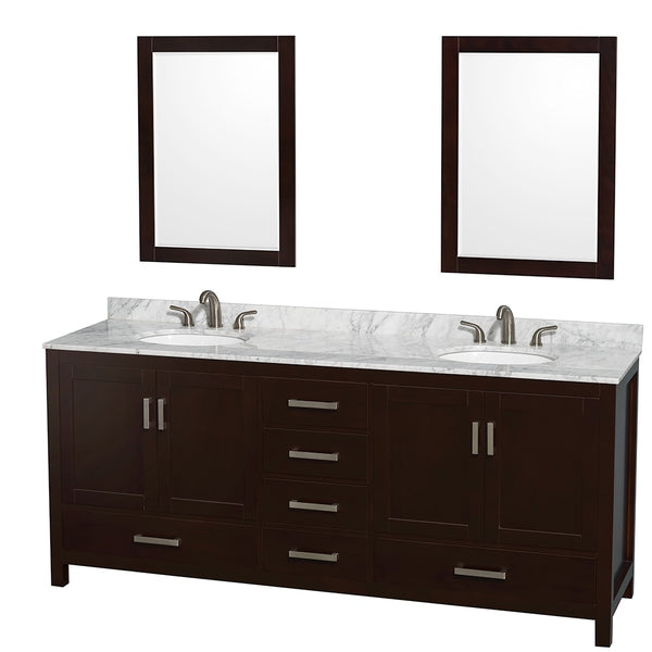 Sheffield Double Bathroom Vanity - 80W x 35H x 22D