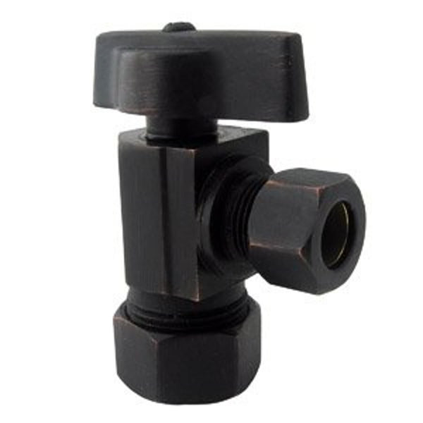 Quarter Turn Angle Stop, 5/8 x 3/8 in, Comp, Bronze