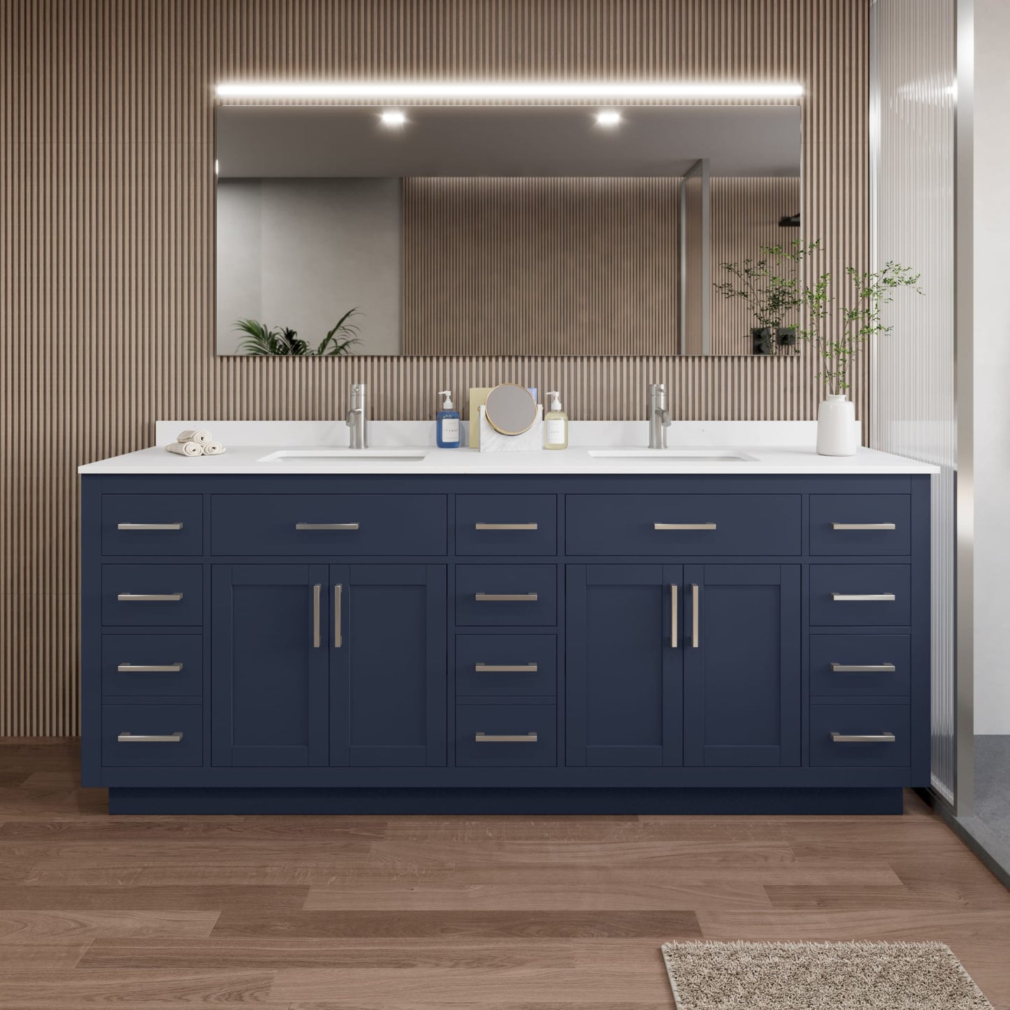 Beckett Double Bathroom Vanity with Toe Kick - 84W x 35H x 22D