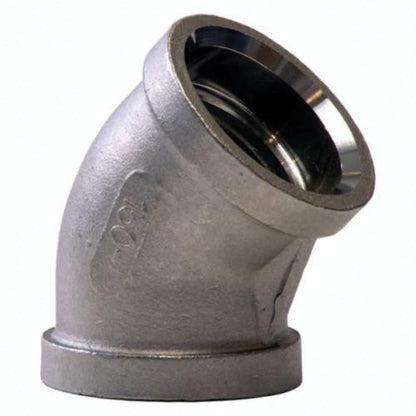 45 deg Elbow, 1/2 in, Socket Weld, 304/304L Stainless Steel, 150 lb