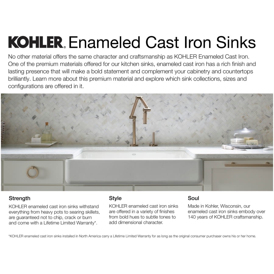 Brookfield 33" Double Basin Undermount Enameled Cast - Iron Kitchen Sink