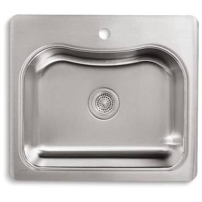 Staccato 25" Single Basin Top-Mount 18-Gauge Stainless Steel Kitchen Sink with SilentShield