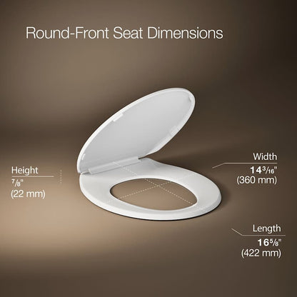 Brevia Q2 Round Closed-Front Toilet Seat with Quick-Release and Quick-Attach Hinges