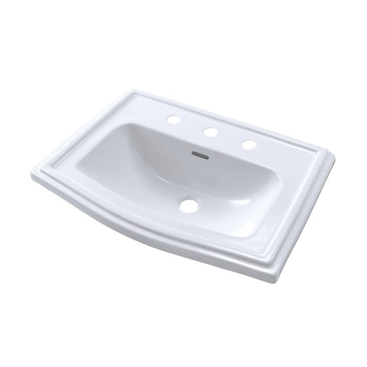 Clayton™ Top Mount Lavatory Sink, ADA, 25 x 18-1/4 x 7-1/8 in, Vitreous China, White