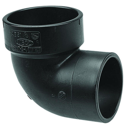 DWV Street Vent 90 deg Elbow, 2 in, Spigot x Hub, ABS
