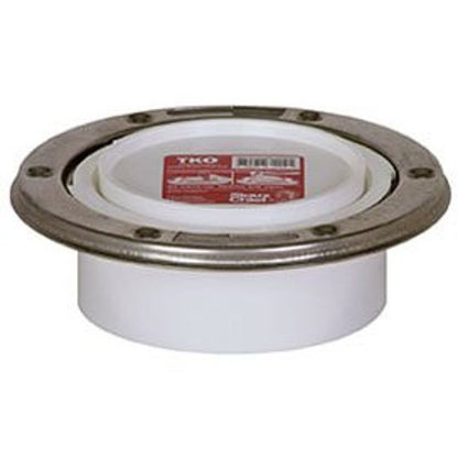 Adjustable Knockout Closet Flange, 4 in, Hub, PVC