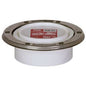 Adjustable Knockout Closet Flange, 4 in, Hub, PVC