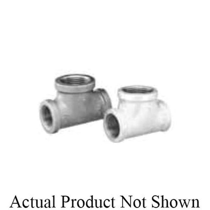Bull Head Tee, 1-1/4 x 1-1/2 in, FNPT, 150 lb, Malleable Iron, Galvanized