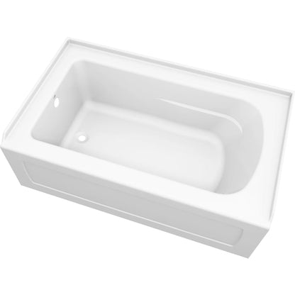 Hillsboro 60" x 36" Three Wall Alcove Acrylic Soaking Tub with Left Drain and Overflow