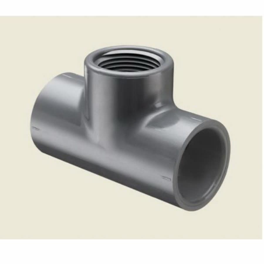 Tee, 1 in, Socket x FNPT, SCH 80/XH, PVC