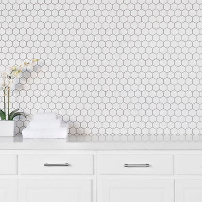 Le Cafe White 2x2 Hexagon Mosaic Matte