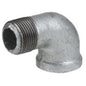 90 deg Street Elbow, 1-1/2 in, MNPT x FNPT, 150 lb, Malleable Iron, Galvanized, Domestic