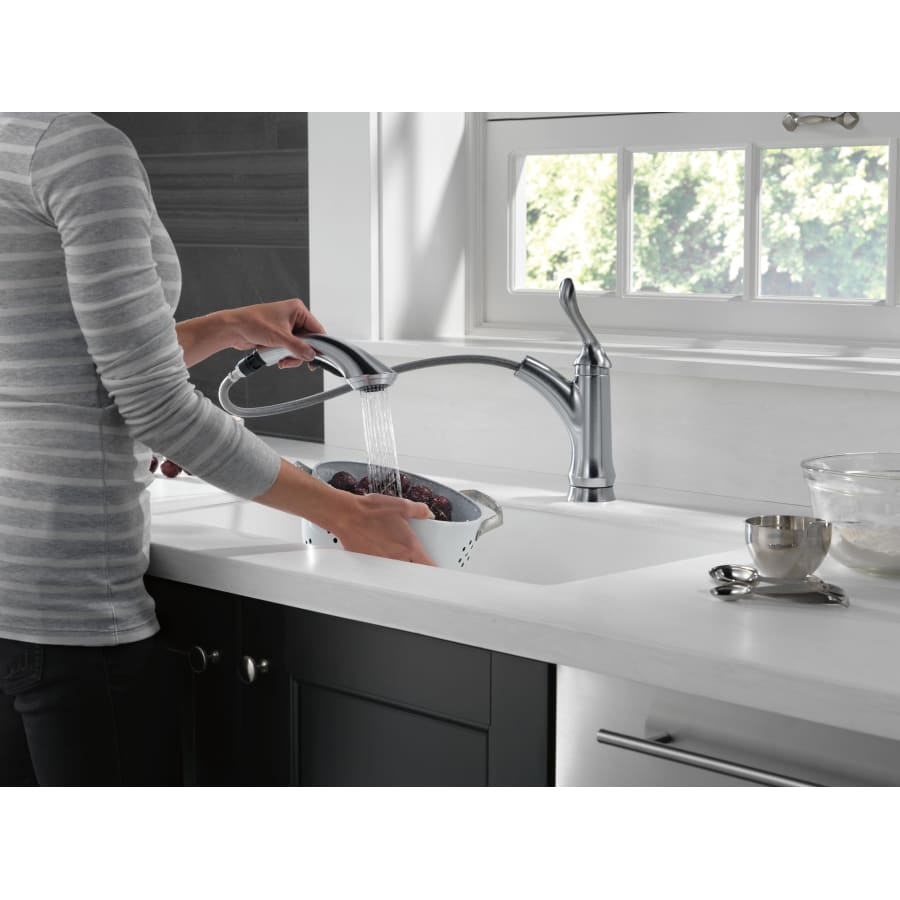 Linden Pull-Out Kitchen Faucet with Temporary Flow Increase & Optional Base Plate - Includes Lifetime Warranty