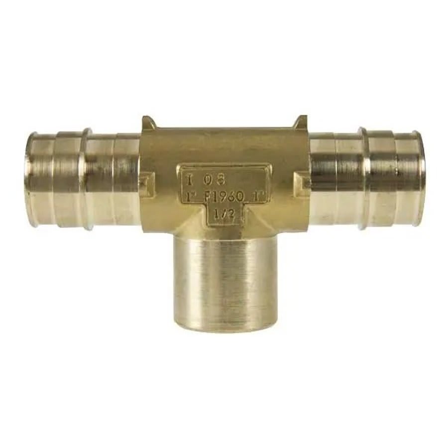 Tee, 3/4 x 1/2 in, Expansion PEX x Expansion PEX x FNPT, Brass