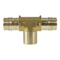 Tee, 3/4 x 1/2 in, Expansion PEX x Expansion PEX x FNPT, Brass