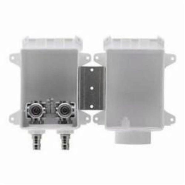OxBox™ Outlet Box With Plain Valve, 1/2 in, F1807 PEX Crimp™ Inlet, 3/4 in, Male Hose Thread Outlet, ABS