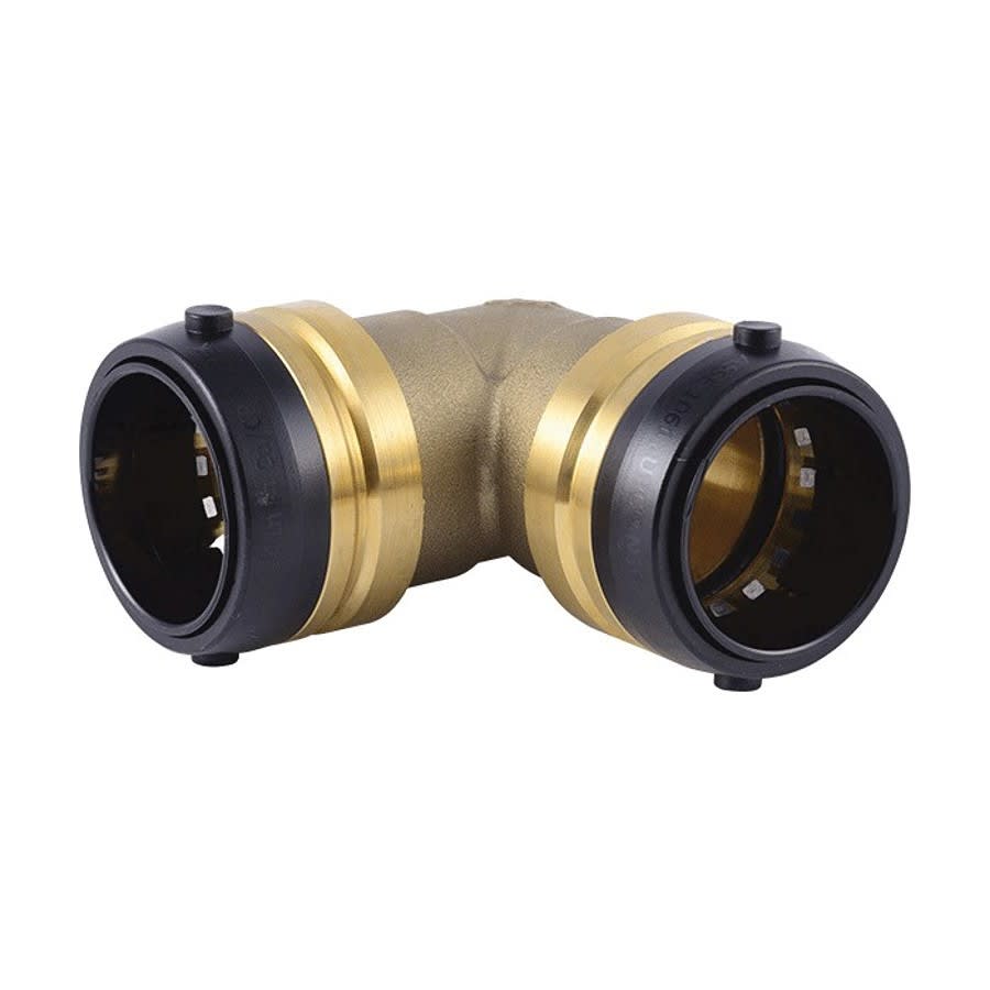 90 deg Elbow, 1-1/2 in, Push, Brass