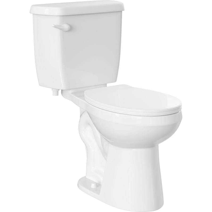 Jerritt 1.28 GPF Two Piece Round Toilet with Left Hand Lever - Seat Included