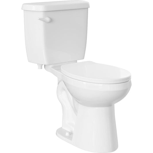 Jerritt 1.28 GPF Two Piece Round Toilet with Left Hand Lever - Seat Included