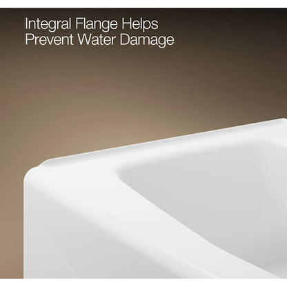 Villager Collection 60" Cast Iron Soaking Bathtub for Three Wall Alcove Installations with Right Hand Drain