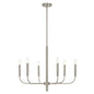 6-Light Brushed Nickel Classic Candlestick Chandelier