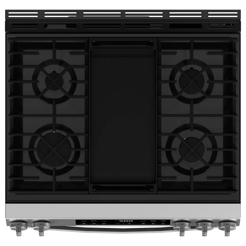 30 in. 5-Burners Slide-In Gas Range in Stainless Steel with Crisp Mode