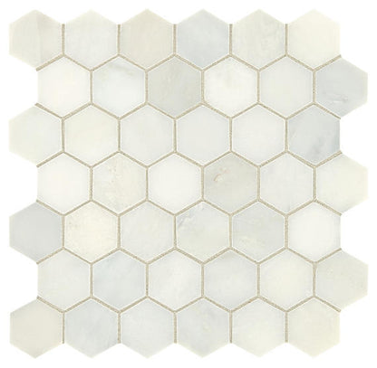 Marble First Snow Elegance Straight Joint, Straight Edge 2X2 Honed