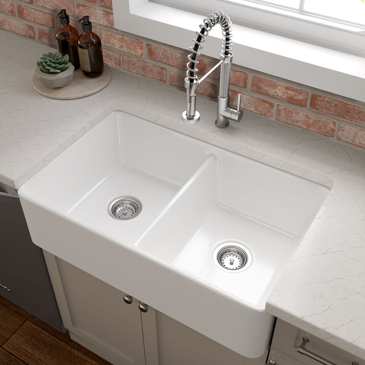 Fireclay Farmhouse White Double Bowl 5050-3220