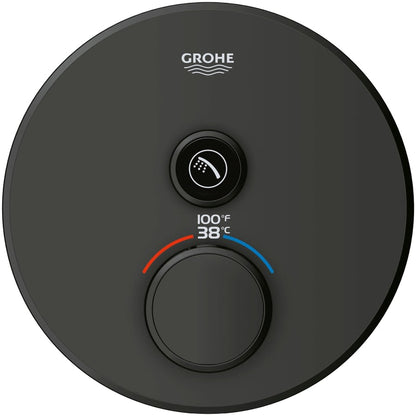 Grohtherm Single Function Thermostatic Valve Trim Only with Double Knob Handles and Volume Control - Less Rough In