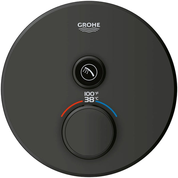 Grohtherm Single Function Thermostatic Valve Trim Only with Double Knob Handles and Volume Control - Less Rough In