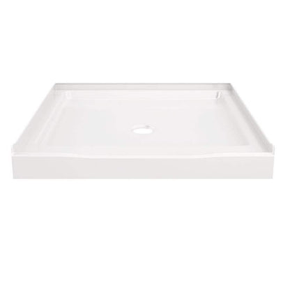 Classic 500 36 in. L x 36 in. W Alcove Shower Pan Base with Center Drain in High Gloss White