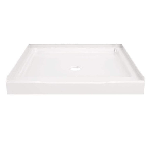 Classic 500 36 in. L x 36 in. W Alcove Shower Pan Base with Center Drain in High Gloss White