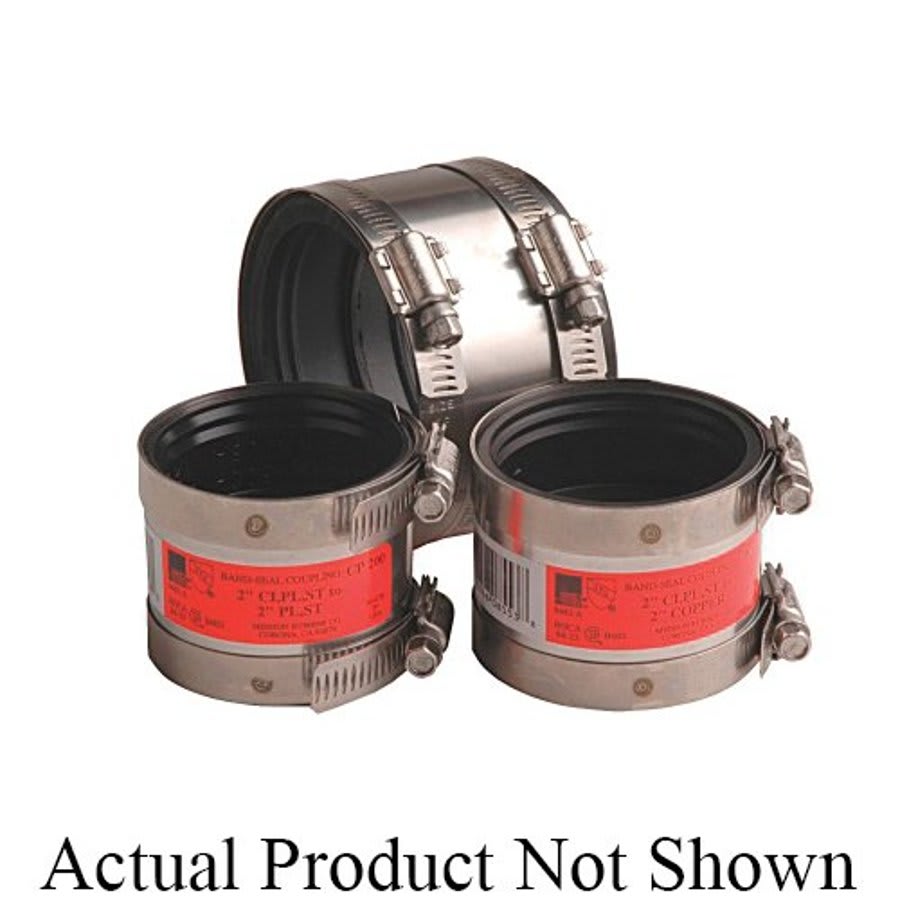 Transition Coupling, 4 x 2 in, Cast Iron/Plastic x Copper, Rubber