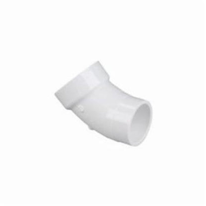 Street 45 deg Elbow, 4 in, Spigot x Hub, DWV, PVC