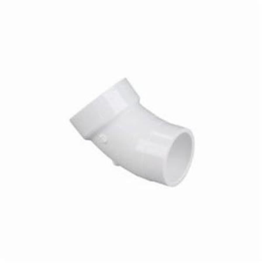 Street 45 deg Elbow, 3 in, Spigot x Hub, DWV, PVC