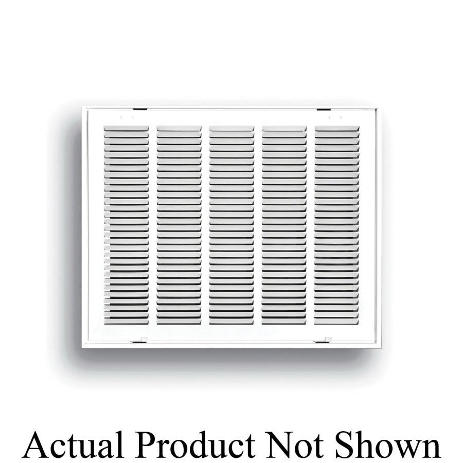 Stamped Fixed Hinge Face Return Filter Grille, 20 x 20 in, 1/2 in Spacing, 1 in Filter, Steel, White