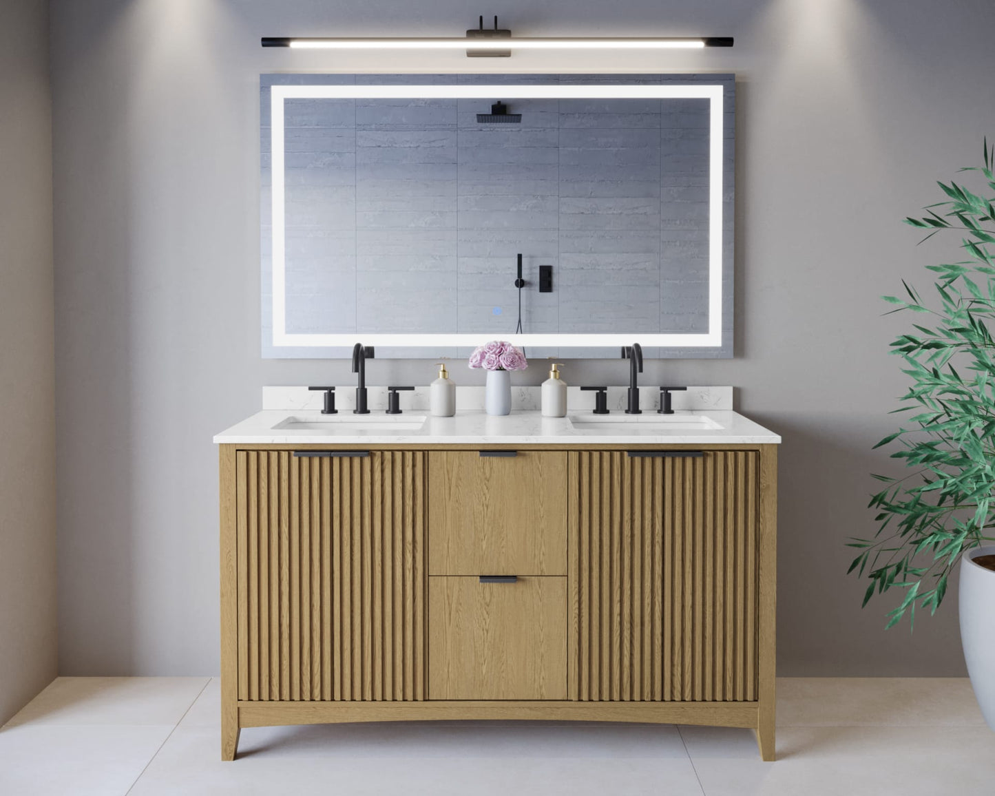 Palmilla Double Bathroom Vanity - 60W x 35H x 22D