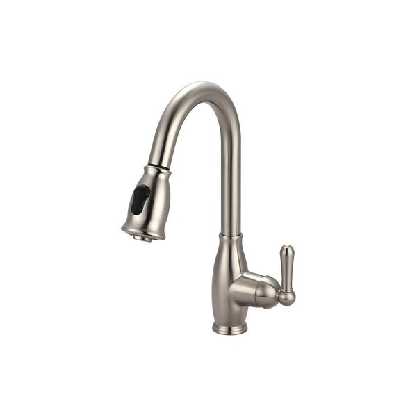 Accent Kitchen Faucet, Deck Mount, ADA, 1 Lever Handle, 1 or 3-Hole, PVD Brushed Nickel
