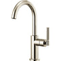 Litze Single Handle Arc Spout Bar Faucet with Knurled Handle - Includes Lifetime Warranty