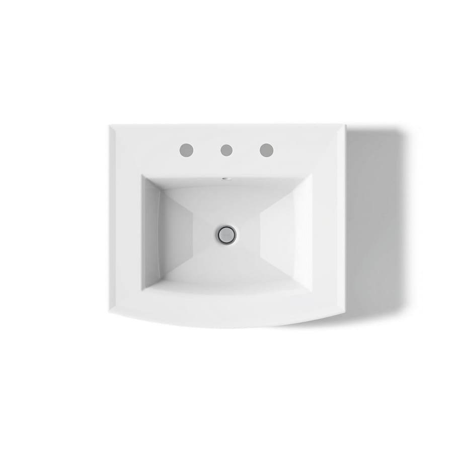Archer 24" Pedestal Bathroom Sink with 3 Holes Drilled and Overflow