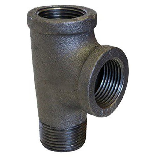 Tee, 1 in, FNPT x MNPT x FNPT, 150 lb, Malleable Iron, Black