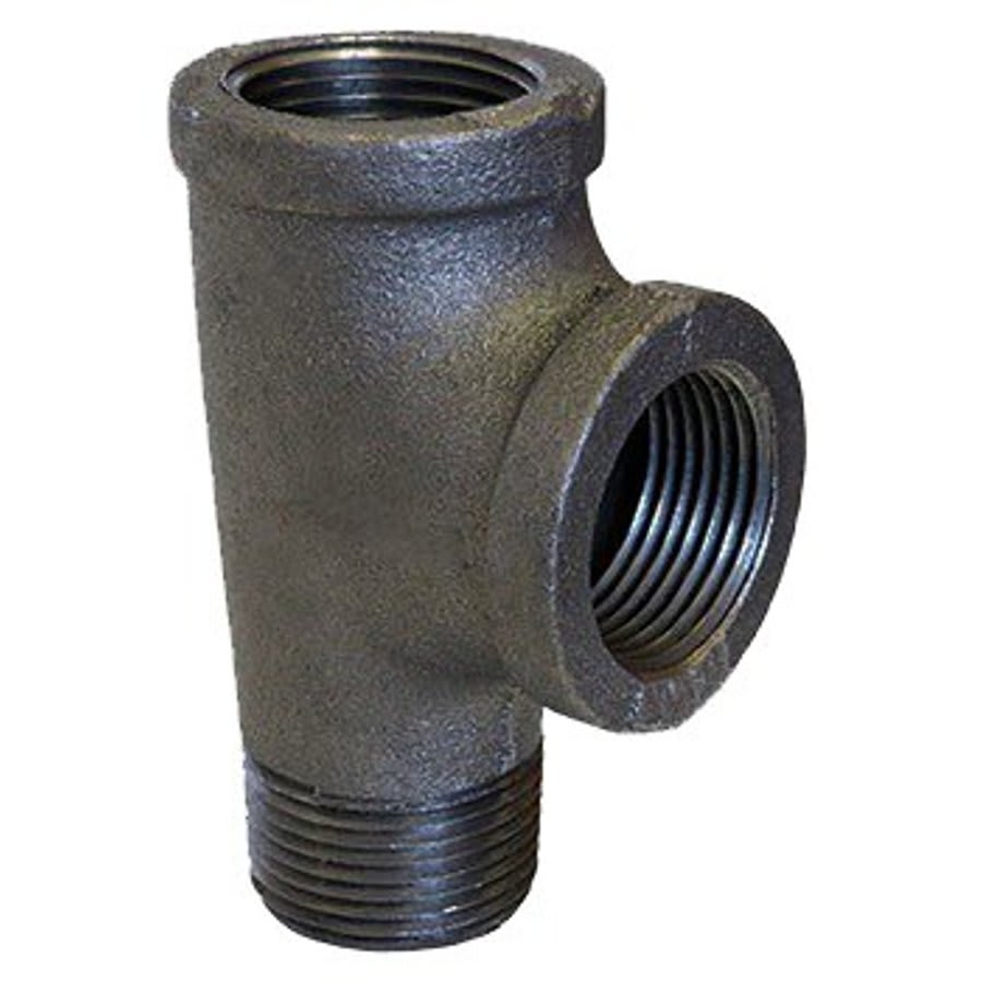 Tee, 3/4 in, FNPT x MNPT x FNPT, 150 lb, Malleable Iron, Black